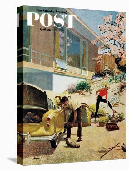 "Rock Garden," Saturday Evening Post Cover, April 22, 1961-George Hughes-Stretched Canvas