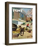 "Rock Garden," Saturday Evening Post Cover, April 22, 1961-George Hughes-Framed Giclee Print