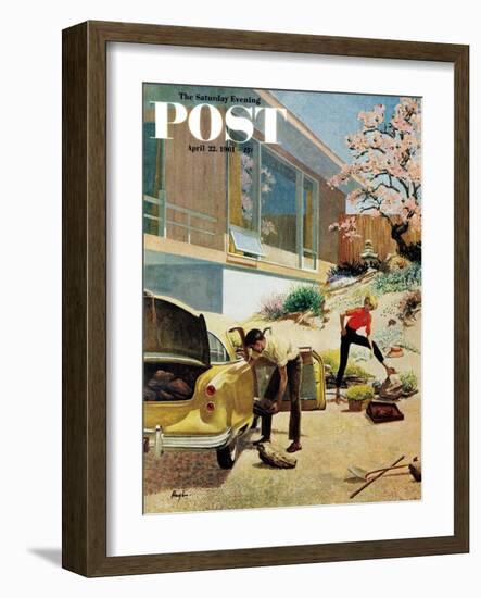 "Rock Garden," Saturday Evening Post Cover, April 22, 1961-George Hughes-Framed Giclee Print