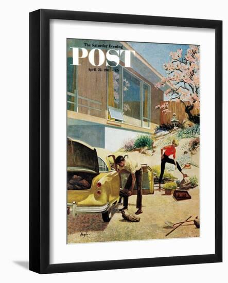 "Rock Garden," Saturday Evening Post Cover, April 22, 1961-George Hughes-Framed Giclee Print