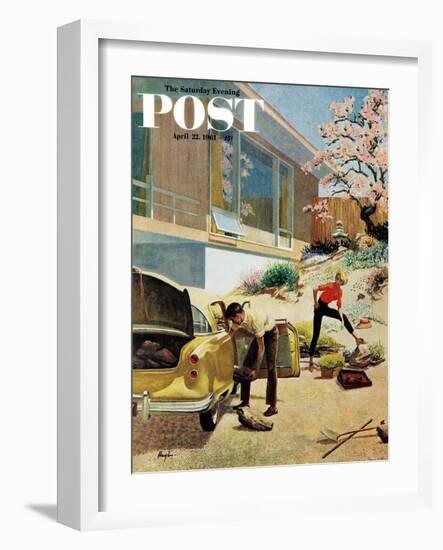 "Rock Garden," Saturday Evening Post Cover, April 22, 1961-George Hughes-Framed Giclee Print