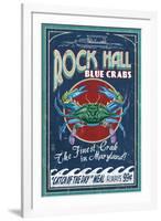 Rock Hall, Maryland - Blue Crabs-Lantern Press-Framed Art Print