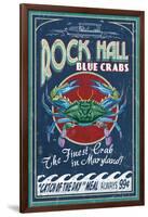 Rock Hall, Maryland - Blue Crabs-Lantern Press-Framed Art Print