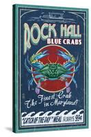 Rock Hall, Maryland - Blue Crabs-Lantern Press-Stretched Canvas
