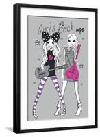 Rock Illustration Music Woman-studiohome-Framed Art Print