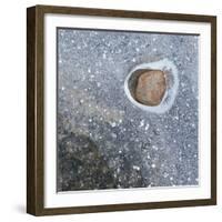 Rock in a Frozen River-Micha Pawlitzki-Framed Photographic Print