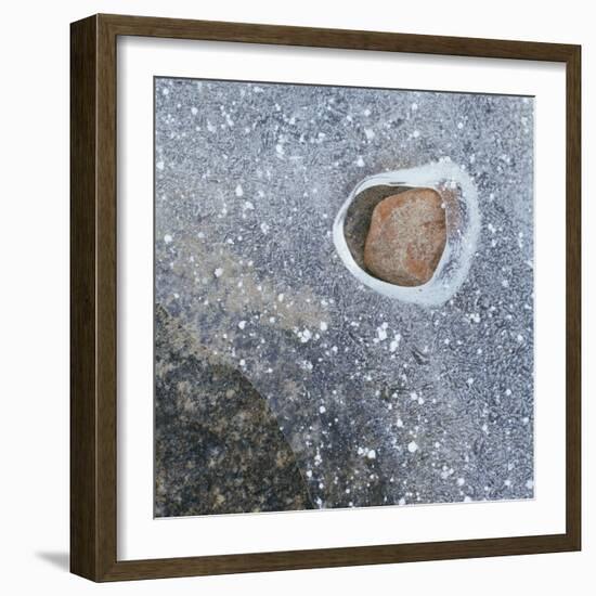 Rock in a Frozen River-Micha Pawlitzki-Framed Photographic Print