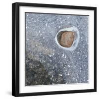 Rock in a Frozen River-Micha Pawlitzki-Framed Photographic Print