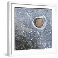 Rock in a Frozen River-Micha Pawlitzki-Framed Photographic Print