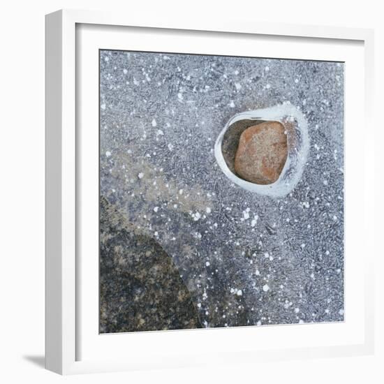 Rock in a Frozen River-Micha Pawlitzki-Framed Photographic Print