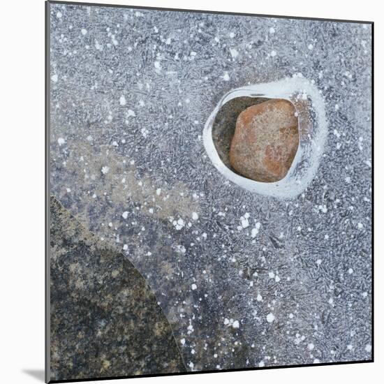 Rock in a Frozen River-Micha Pawlitzki-Mounted Photographic Print