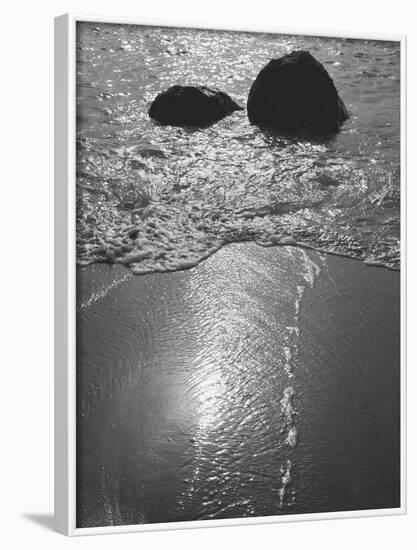 Rock in Sea Water View around Mumbai and Porbandar Area of Gujarat-null-Framed Photographic Print
