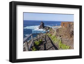 Rock in the Sea Near Santo Domingo, 'Roque De Santo Domingo', La Palma, Canary Islands, Spain-Gerhard Wild-Framed Photographic Print