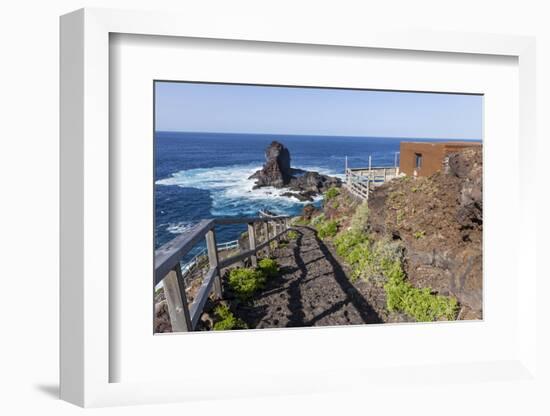 Rock in the Sea Near Santo Domingo, 'Roque De Santo Domingo', La Palma, Canary Islands, Spain-Gerhard Wild-Framed Photographic Print