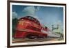 Rock Island Rocket - Streamlined Train-Lantern Press-Framed Art Print