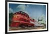 Rock Island Rocket - Streamlined Train-Lantern Press-Framed Art Print