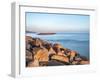 Rock island sea defences, Sidmouth Beach, Sidmouth, Devon, England, United Kingdom, Europe-Jean Brooks-Framed Photographic Print