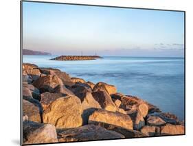 Rock island sea defences, Sidmouth Beach, Sidmouth, Devon, England, United Kingdom, Europe-Jean Brooks-Mounted Photographic Print