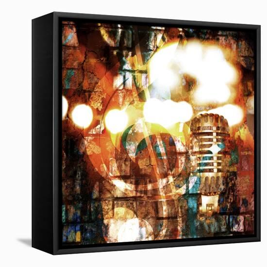 Rock-N-Roll Brick Wall Background-Zibedik-Framed Stretched Canvas