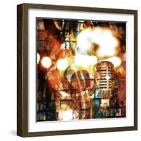 Rock-N-Roll Brick Wall Background-Zibedik-Framed Art Print