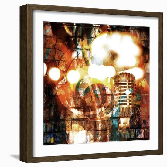 Rock-N-Roll Brick Wall Background-Zibedik-Framed Art Print