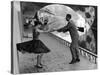 Rock 'n' Roll Dancers on Quays of Paris, River Seine, 1950s-Paul Almasy-Stretched Canvas