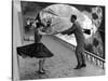 Rock 'n' Roll Dancers on Quays of Paris, River Seine, 1950s-Paul Almasy-Stretched Canvas