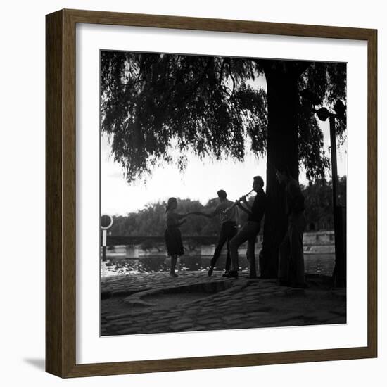 Rock 'n' Roll Dancers on the Square du Vert-Galant, Paris, 1960-Paul Almasy-Framed Giclee Print