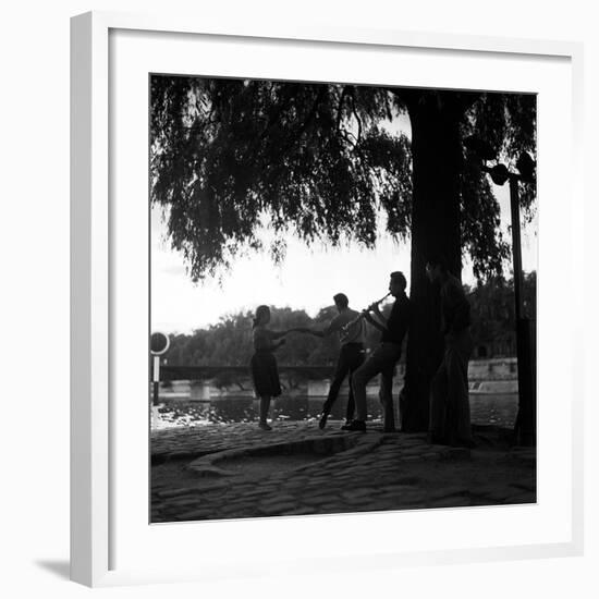 Rock 'n' Roll Dancers on the Square du Vert-Galant, Paris, 1960-Paul Almasy-Framed Giclee Print