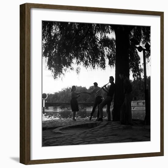 Rock 'n' Roll Dancers on the Square du Vert-Galant, Paris, 1960-Paul Almasy-Framed Giclee Print