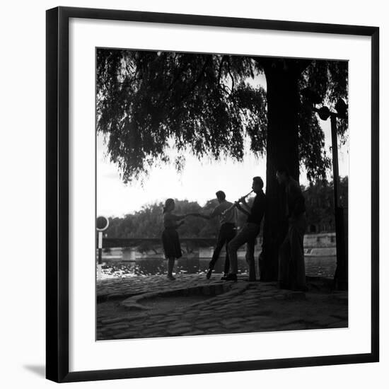 Rock 'n' Roll Dancers on the Square du Vert-Galant, Paris, 1960-Paul Almasy-Framed Giclee Print