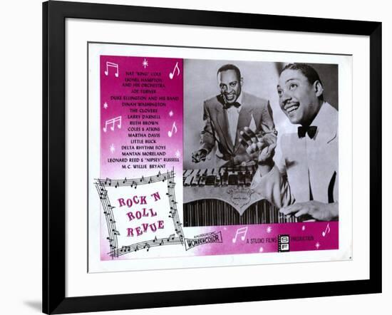 Rock 'N' Roll Revue, from Left: Lionel Hampton, Joe Turner, 1955-null-Framed Art Print