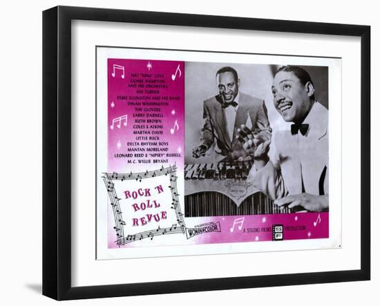 Rock 'N' Roll Revue, from Left: Lionel Hampton, Joe Turner, 1955-null-Framed Art Print