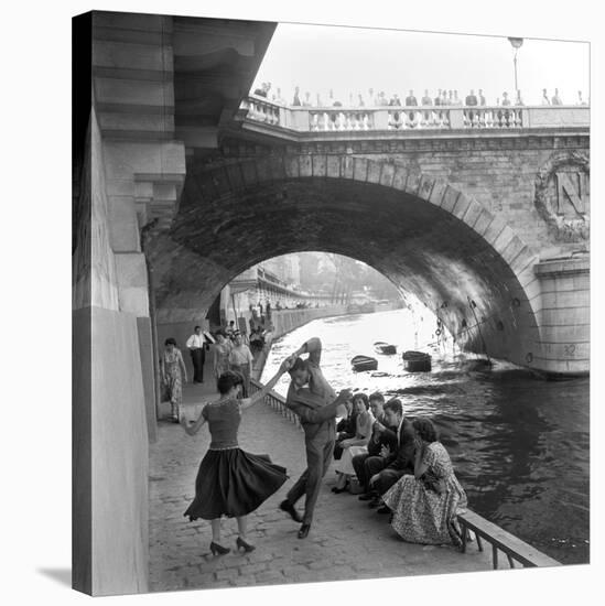 Rock 'n' Roll sur les Quais de Paris-Paul Almasy-Stretched Canvas