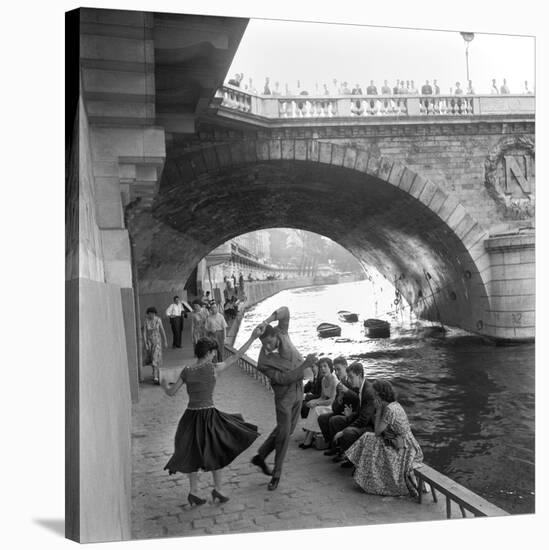 Rock 'n' Roll sur les Quais de Paris-Paul Almasy-Stretched Canvas