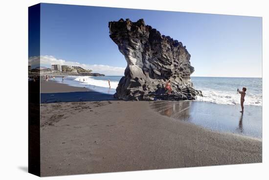 Rock on Puerto Naos Beach, Island of La Palma, Canary Islands, Spain-null-Stretched Canvas