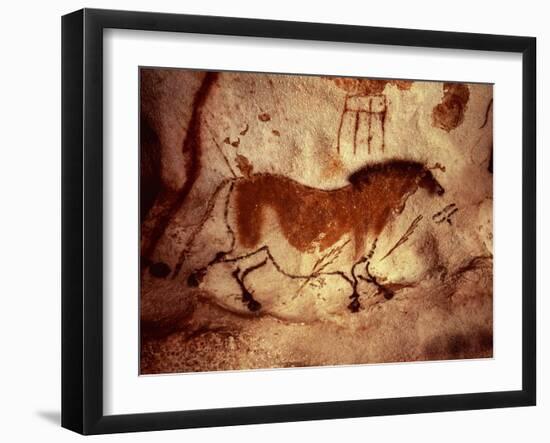 Rock Painting of a Horse, circa 17000 BC-null-Framed Giclee Print