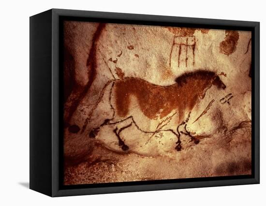 Rock Painting of a Horse, circa 17000 BC-null-Framed Stretched Canvas