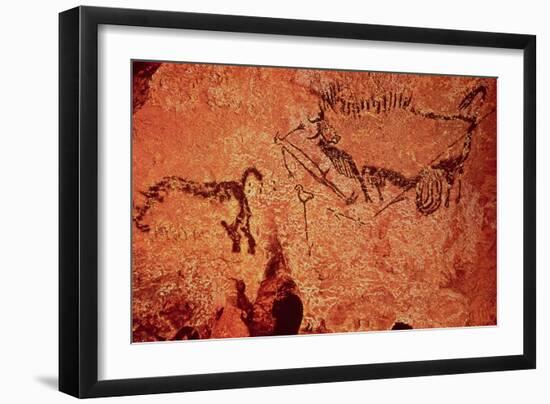 Rock Painting of a Hunting Scene, circa 17000 BC-null-Framed Giclee Print