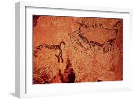 Rock Painting of a Hunting Scene, circa 17000 BC-null-Framed Giclee Print