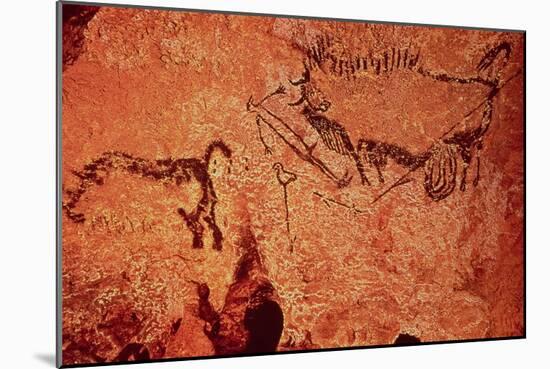 Rock Painting of a Hunting Scene, circa 17000 BC-null-Mounted Giclee Print