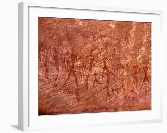 Rock Painting of Hunting Scene, Sahara-Michele Molinari-Framed Photographic Print