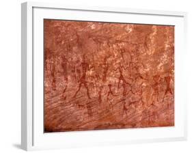 Rock Painting of Hunting Scene, Sahara-Michele Molinari-Framed Photographic Print