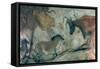 Rock Painting Showing a Horse and a Cow, circa 17000 BC-Prehistoric-Framed Stretched Canvas