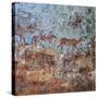Rock Painting with People and Animals-null-Stretched Canvas