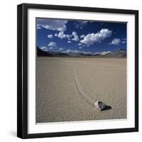 Rock Pushed by Wind in Desert-Micha Pawlitzki-Framed Premium Photographic Print