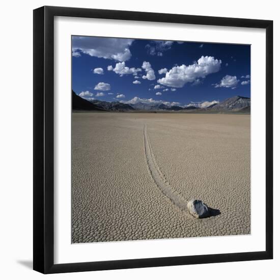 Rock Pushed by Wind in Desert-Micha Pawlitzki-Framed Photographic Print