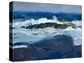 Rock Reef, Maine, 1913 (Oil on Wood)-George Wesley Bellows-Stretched Canvas