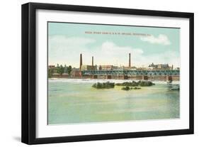 Rock River Dam, Rockford, Illinois-null-Framed Art Print