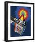 Rock & Roll Lighter Tie-dye Flame-Ron Magnes-Framed Giclee Print